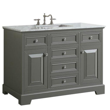 Eviva Monroe 42″ Transitional Bathroom Vanity w/ White Carrara Top Vanity Eviva